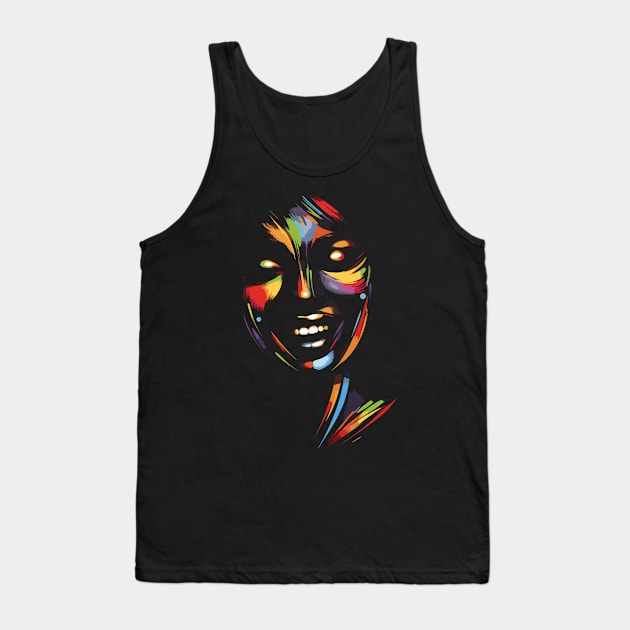 Afrocentric Woman Multicolored Silhouette Tank Top by Graceful Designs